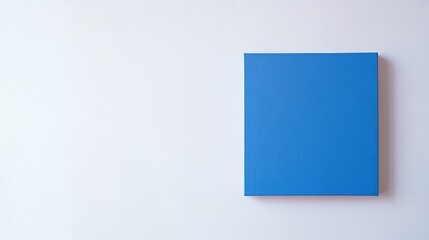 Blue square on white background with ample empty space for customizable text or graphic elements for design projects and advertising.