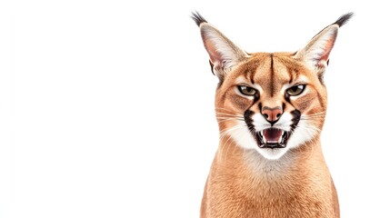 Obraz premium Caracal Wildcat Portrait Showing Open Mouth