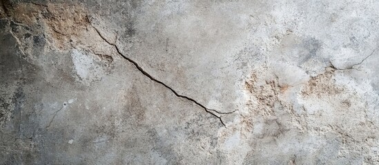 Naklejka premium Close up of a small crack in a concrete floor providing ample space for creative design and informative text placement.