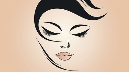  facial logo ."A minimalist and elegant facial logo design, representing beauty and modern identity."