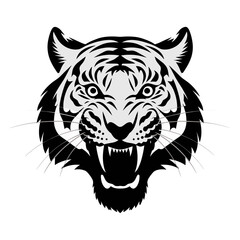 simple minimalist tiger head wild animal logo vector illustration template design