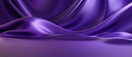 Obraz premium 3D Lavender and Ultra Violet Fabric Draped on Purple Background with Smooth Texture and Blank Space for Text or Design Elements