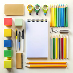A neatly arranged stationary setup