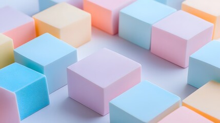 Fototapeta premium Pastel Cubes Arranged In An Abstract Pattern