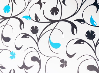 Flower like aqua black pattern illustration backdrop