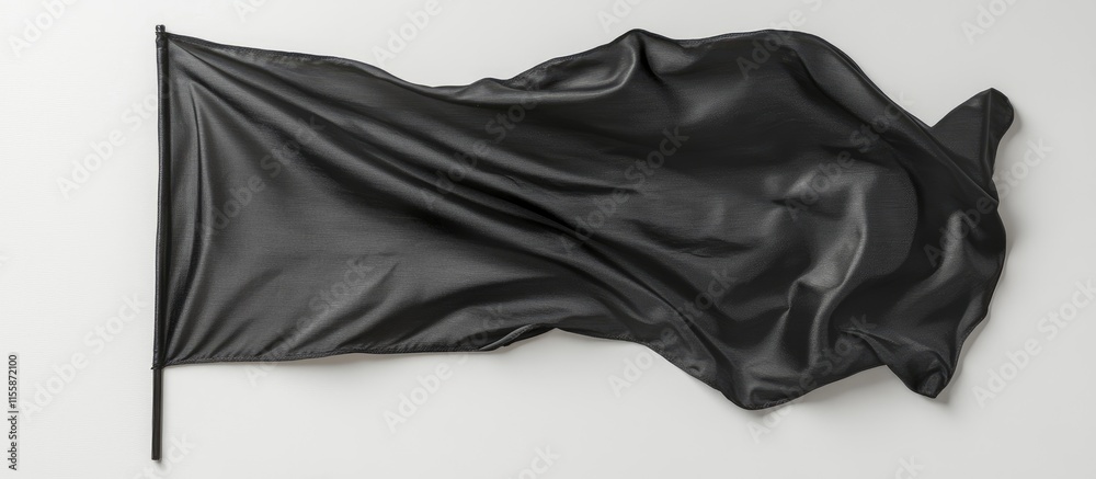 Poster black flag blank canvas for custom messages and signs featuring ample copyspace for text on a textur