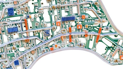 Fototapeta premium Illustration of an engineering concept with a technology web background