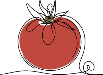 Line Art of a Tomato Minimalist and Sleek Design