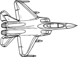Minimalist Modern Fighter Jet One-Line Art | Clean White Background Design