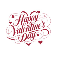 Happy Valentines day typography. Romantic design for valentine's Day on 14 February. flyer, poster, sticker, banner, card.