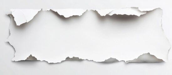 Torn white paper banner with empty space for text presentation creative design isolated on light background