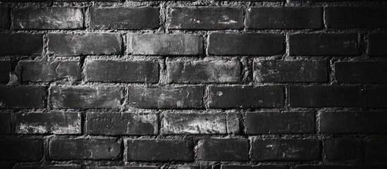 Fototapeta premium Dark gray vintage brick wall studio background with empty space for text or product placement in creative design projects