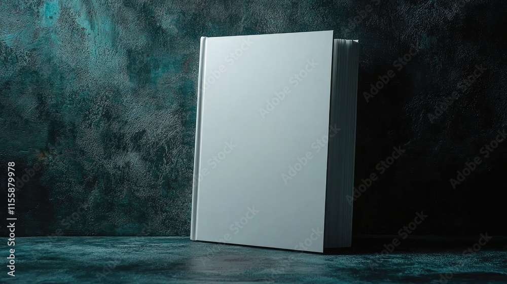 Poster blank white book mockup with dark textured background perfect for adding custom text or graphics in 