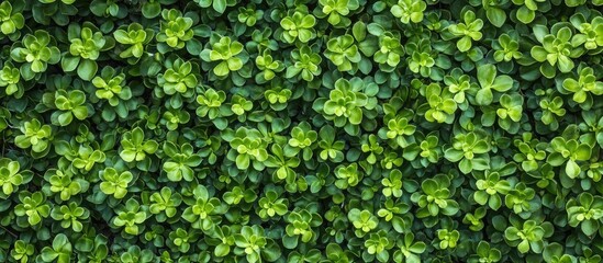 Lush green succulent plant texture background with plenty of space for creative overlays and text elements in a flat lay perspective