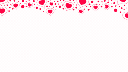 Valentine’s Day Heart Frame Border Isolated on Transparent Background