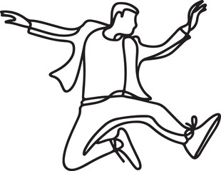 Minimalist Line Art of Man Jumping Clean and Elegant Design
