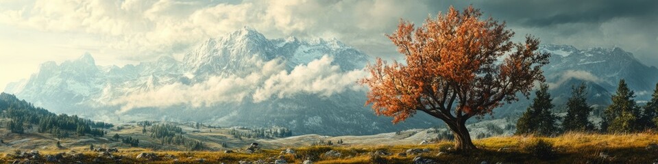 Fototapeta premium Majestic Alpine Landscape: Awe-Inspiring Clouds Over Karwendel Mountains in Bayern, Germany