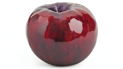 Fototapeta premium A single ripe red plum isolated on white