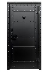 High-Security Steel Door with Industrial Design and Multi-Point Locking System on White Background