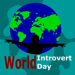 world introvert day illustration vector graphic design with beautiful colors and colored background