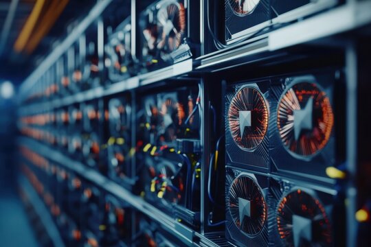 High-performance computer hardware for cryptocurrency mining in a data center facility