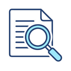 magnifying glass over document icon design
