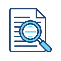 magnifying glass over document icon design