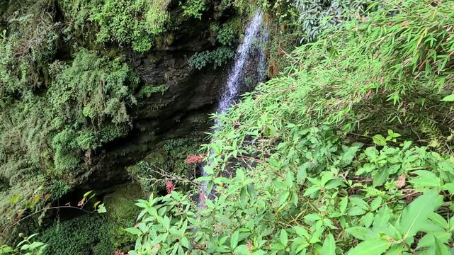 Waterfall from poon hill trek Nepal