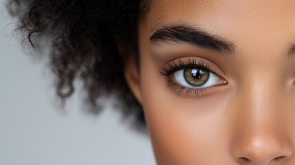 Fototapeta premium A woman with brown hair and brown eyes