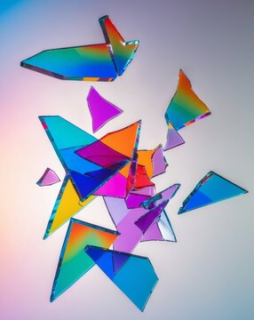 Shattered Glass Abstract Colorful Background Design