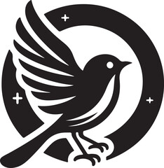 Bird icon silhouette vector with white background
