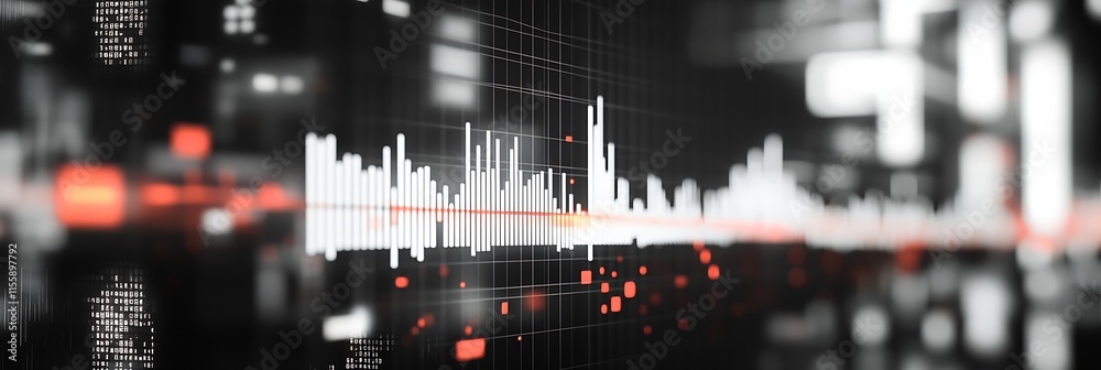 Poster Dynamic Geometric Sound Wave Representation with Cutting-Edge Digital Art Visuals : Generative AI