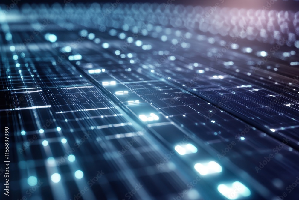 Poster dynamic abstract representation of digital technology and data processing