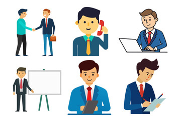 set of business people