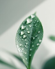 Unfocused Dew Drops Dew drops on a leaf with the water and leaf