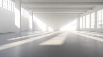 Bright Construction Site with Natural Light and White Walls