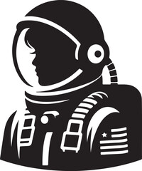 Astronaut Silhouette Vector In White Background 