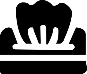 Black and white tissue box, hand, face