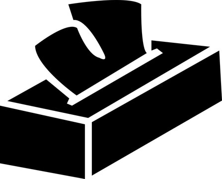black tissue box with tissues clip art preview