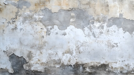 Weathered Wall Texture Grey, White, and Beige Plaster Decay