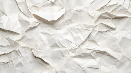 Obraz premium Crumpled Paper Texture White, Wrinkled, Grunge, Vintage, Background