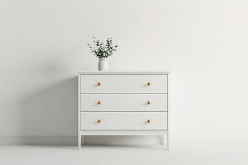 Minimalist chest of drawers featuring elegant gold handles and f