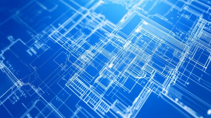 Minimalist Blueprints with Soft Light and High Contrast