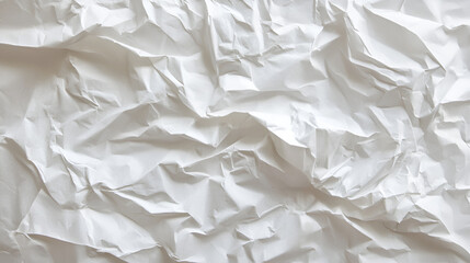 Obraz premium White Crumpled Paper Texture Background, Wrinkled Surface, Creased Sheet