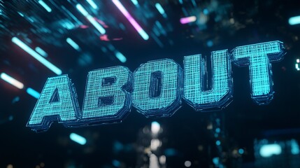 Digital About Us Text With Glowing Lights