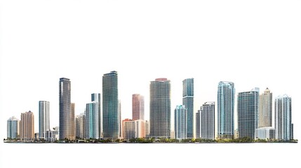 Fototapeta premium Miami Skyline: A Panoramic View of Modern Architecture