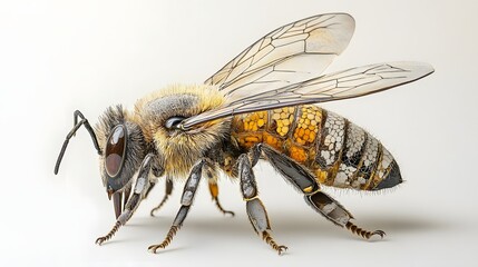 Detailed Closeup of a Single Bee Species