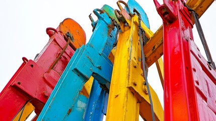 Vibrant Construction Tools Against White Background