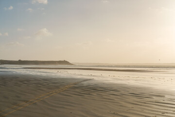 Golden sunset on Pentrez beach, Brittany