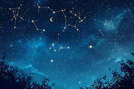 Starry Night Sky Constellations